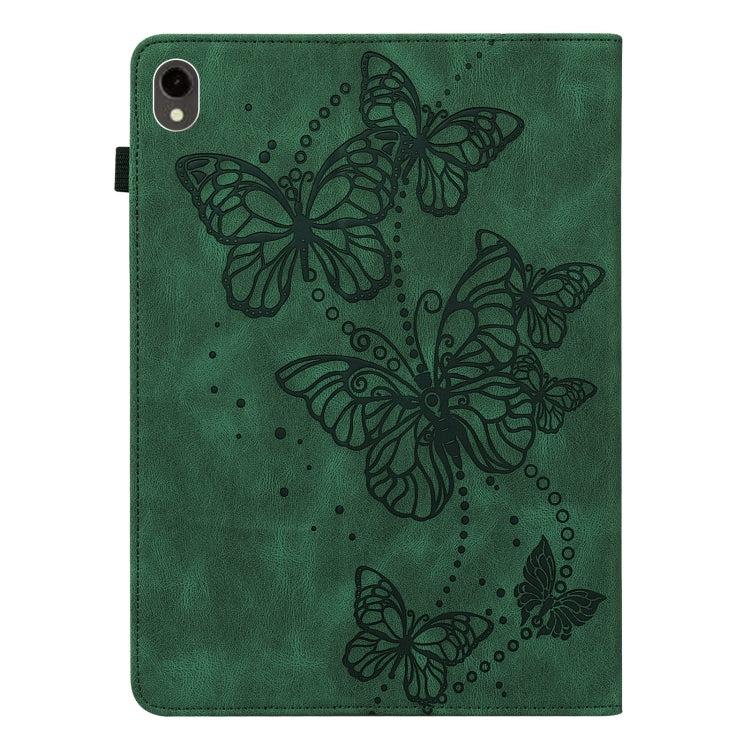 For Samsung Galaxy Tab S9 Embossed Butterfly Pattern Horizontal Flip Leather Tablet Case(Green) - free shipping - PMC Jewellery - Order now!
