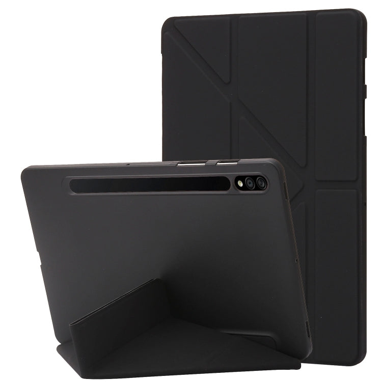 For Samsung Galaxy Tab S9 Deformation Silicone Leather Tablet Case(Black) - Galaxy Tab S9 Cases by PMC TechLife | Online Shopping South Africa | PMC TechLife
