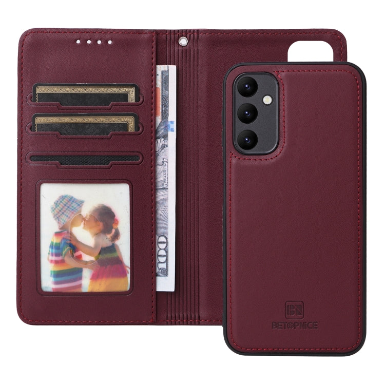 For Samsung Galaxy A25 5G BETOPNICE BN-005 2 in 1 Detachable Imitate Genuine Leather Phone Case(Wine Red) - Galaxy Phone Cases by BETOPNICE | Online Shopping South Africa | PMC TechLife
