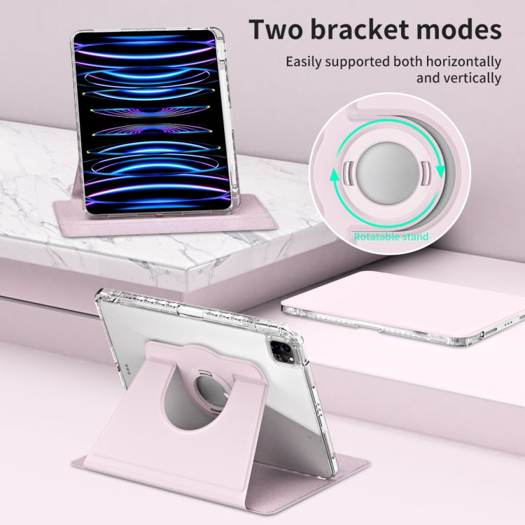 For iPad Air 13 2025 / 2024 360 Rotation Detachable Clear Acrylic Leather Tablet Case(Pink) - iPad Pro 12.9 (2022/2021) Cases by PMC TechLife | Online Shopping South Africa | PMC TechLife | Buy Now Pay Later Mobicred