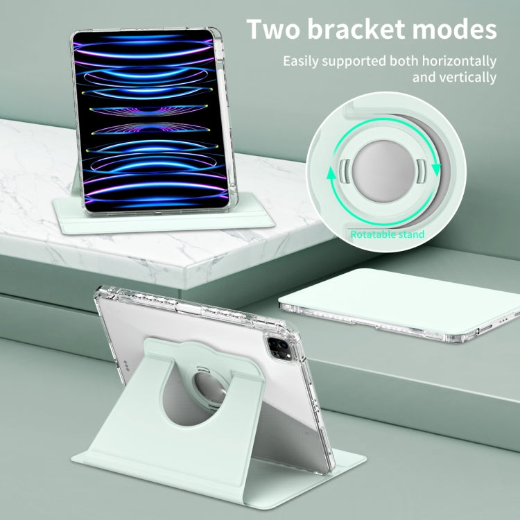 For iPad Air 13 2025 / 2024 360 Rotation Detachable Clear Acrylic Leather Tablet Case(Light Green) - iPad Pro 12.9 (2022/2021) Cases by PMC TechLife | Online Shopping South Africa | PMC TechLife | Buy Now Pay Later Mobicred