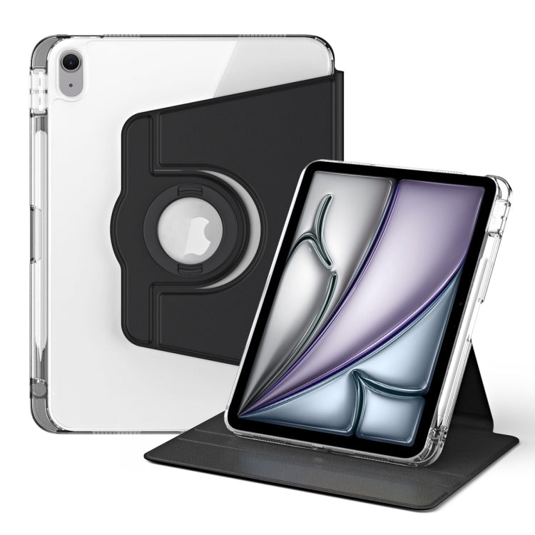 For iPad Air 11 2024 360 Rotation Detachable Clear Acrylic Leather Tablet Case(Black) - iPad Air 11 2024 Cases by PMC TechLife | Online Shopping South Africa | PMC TechLife | Buy Now Pay Later Mobicred