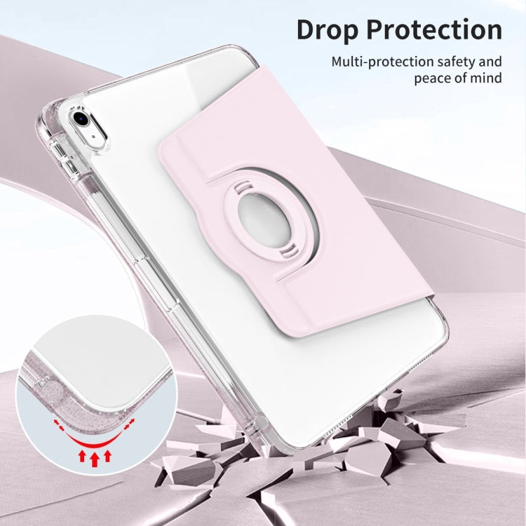 For iPad Air 11 2024 360 Rotation Detachable Clear Acrylic Leather Tablet Case(Pink) - iPad Air 11 2024 Cases by PMC TechLife | Online Shopping South Africa | PMC TechLife | Buy Now Pay Later Mobicred