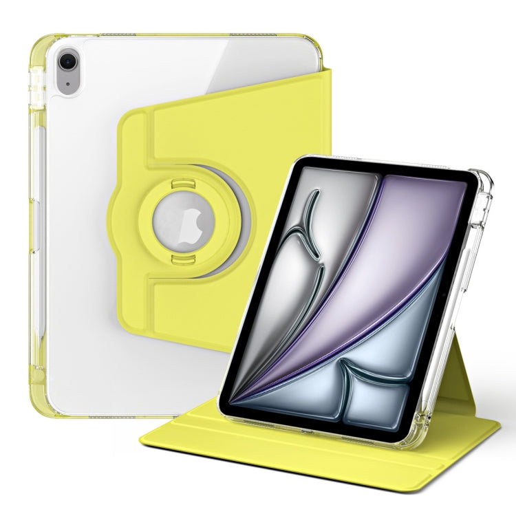 For iPad Air 11 2025 / 2024 360 Rotation Detachable Clear Acrylic Leather Tablet Case(Yellow) - iPad Air 11 2025 / 2024 Cases by PMC TechLife | Online Shopping South Africa | PMC TechLife | Buy Now Pay Later Mobicred