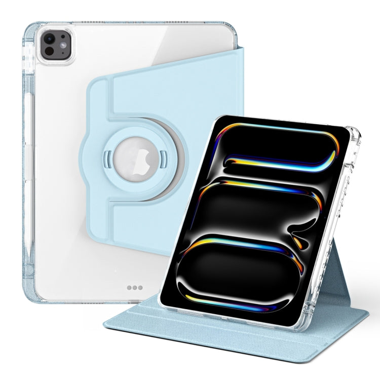 For iPad Pro 11 2024 360 Rotation Detachable Clear Acrylic Leather Tablet Case(Ice Blue) - iPad Pro 11 2024 Cases by PMC TechLife | Online Shopping South Africa | PMC TechLife | Buy Now Pay Later Mobicred