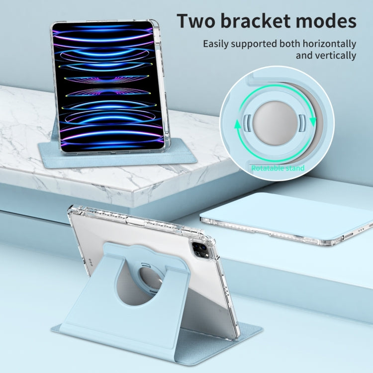 For iPad Pro 13 2024 360 Rotation Detachable Clear Acrylic Leather Tablet Case(Ice Blue) - iPad Pro 13 2024 Cases by PMC TechLife | Online Shopping South Africa | PMC TechLife | Buy Now Pay Later Mobicred