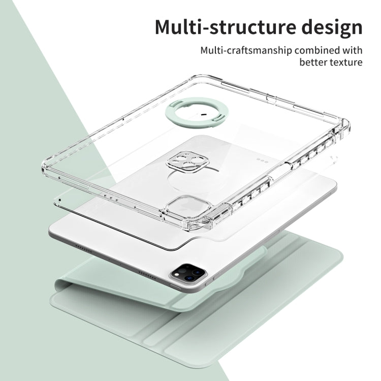 For iPad Pro 13 2024 360 Rotation Detachable Clear Acrylic Leather Tablet Case(Light Green) - iPad Pro 13 2024 Cases by PMC TechLife | Online Shopping South Africa | PMC TechLife | Buy Now Pay Later Mobicred