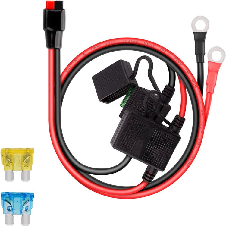 Dual Positive / Negative ATC Style Fuse Holder 10AWG Wire with Ring Terminals & 4 Connectors - DIY Cables by PMC TechLife | Online Shopping South Africa | PMC TechLife | Buy Now Pay Later Mobicred