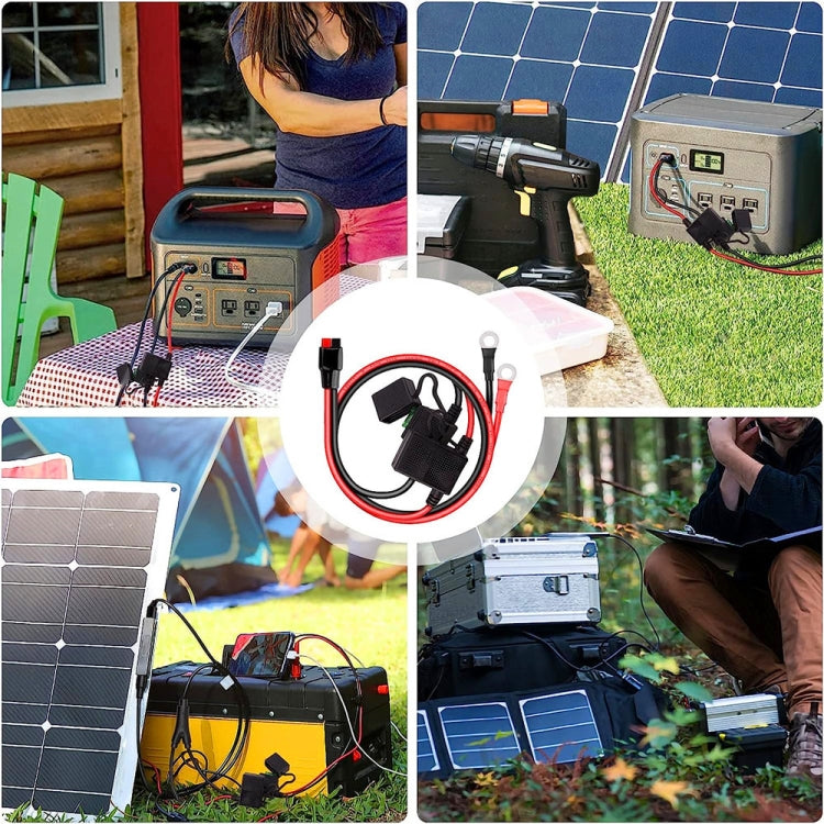 Dual Positive / Negative ATC Style Fuse Holder 10AWG Wire with Ring Terminals & 4 Connectors - DIY Cables by PMC TechLife | Online Shopping South Africa | PMC TechLife | Buy Now Pay Later Mobicred