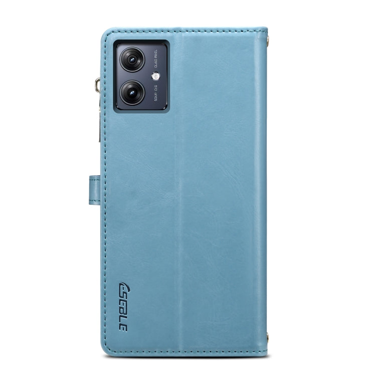 For Motorola Moto G54 ESEBLE Star Series Lanyard Zipper Wallet RFID Leather Case(Blue) - Motorola Cases by ESEBLE | Online Shopping South Africa | PMC TechLife | Buy Now Pay Later Mobicred
