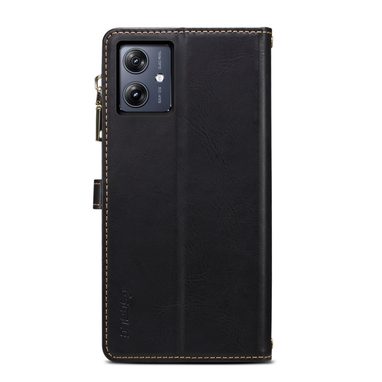 For Motorola Moto G54 ESEBLE Star Series Lanyard Zipper Wallet RFID Leather Case(Black) - Motorola Cases by ESEBLE | Online Shopping South Africa | PMC TechLife | Buy Now Pay Later Mobicred