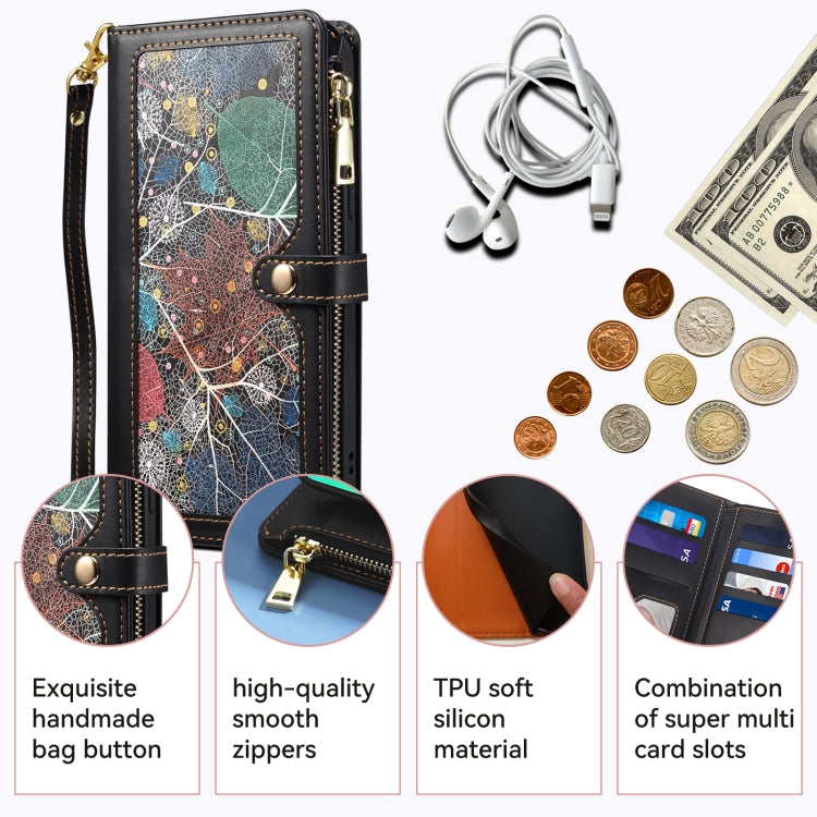 For Motorola Moto G54 ESEBLE Star Series Lanyard Zipper Wallet RFID Leather Case(Black) - Motorola Cases by ESEBLE | Online Shopping South Africa | PMC TechLife | Buy Now Pay Later Mobicred