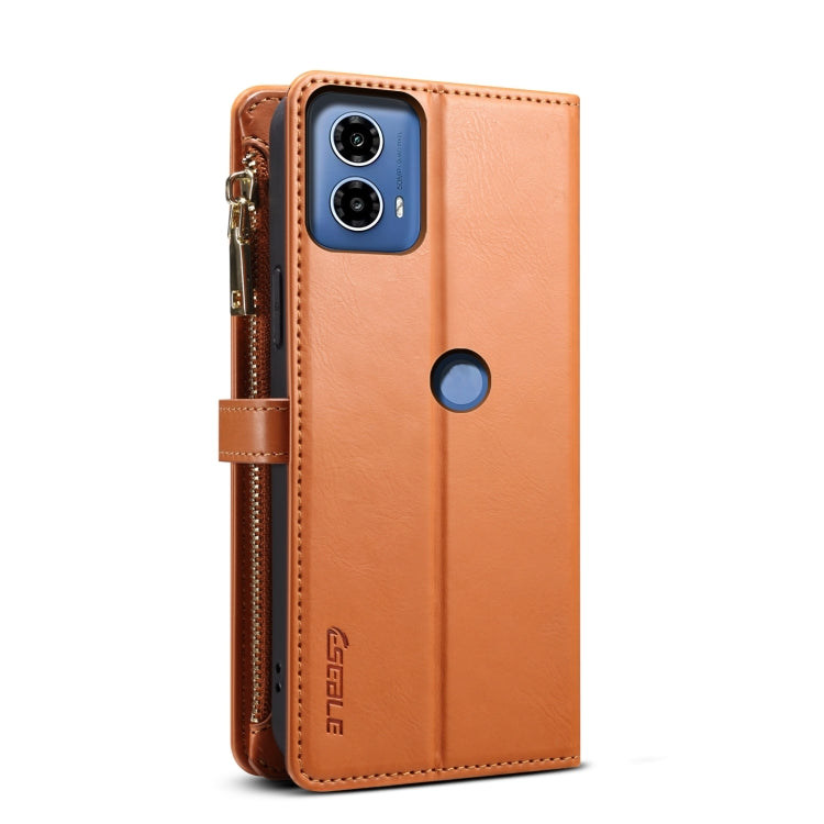 For Motorola Moto G04 / G24 ESEBLE Star Series Lanyard Zipper Wallet RFID Leather Case(Brown) - Motorola Cases by ESEBLE | Online Shopping South Africa | PMC TechLife | Buy Now Pay Later Mobicred