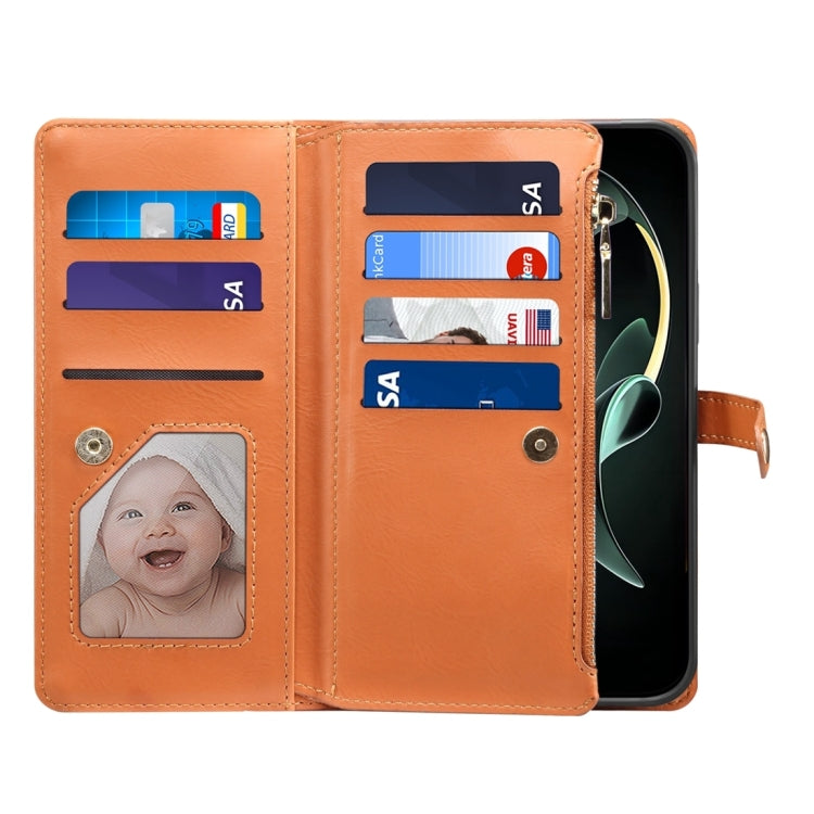 For Motorola Moto G34 ESEBLE Star Series Lanyard Zipper Wallet RFID Leather Case(Brown) - Motorola Cases by ESEBLE | Online Shopping South Africa | PMC TechLife | Buy Now Pay Later Mobicred