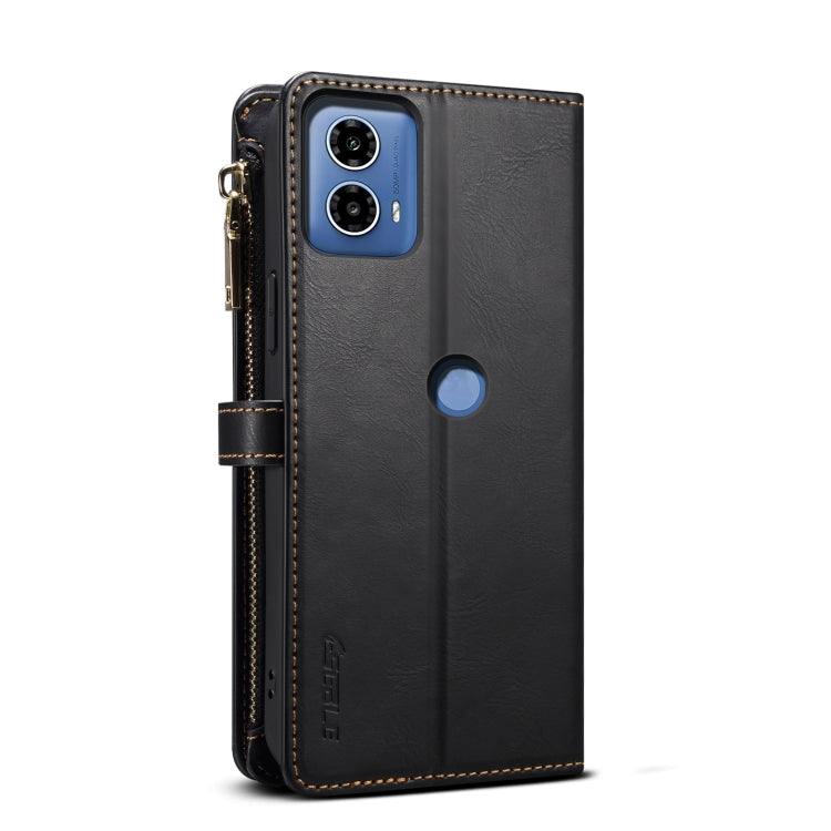 For Motorola Moto G34 ESEBLE Star Series Lanyard Zipper Wallet RFID Leather Case(Black) - Motorola Cases by ESEBLE | Online Shopping South Africa | PMC TechLife | Buy Now Pay Later Mobicred