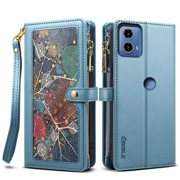 For Motorola Edge 50 Fusion ESEBLE Star Series Lanyard Zipper Wallet RFID Leather Case(Blue) - Motorola Cases by ESEBLE | Online Shopping South Africa | PMC TechLife | Buy Now Pay Later Mobicred