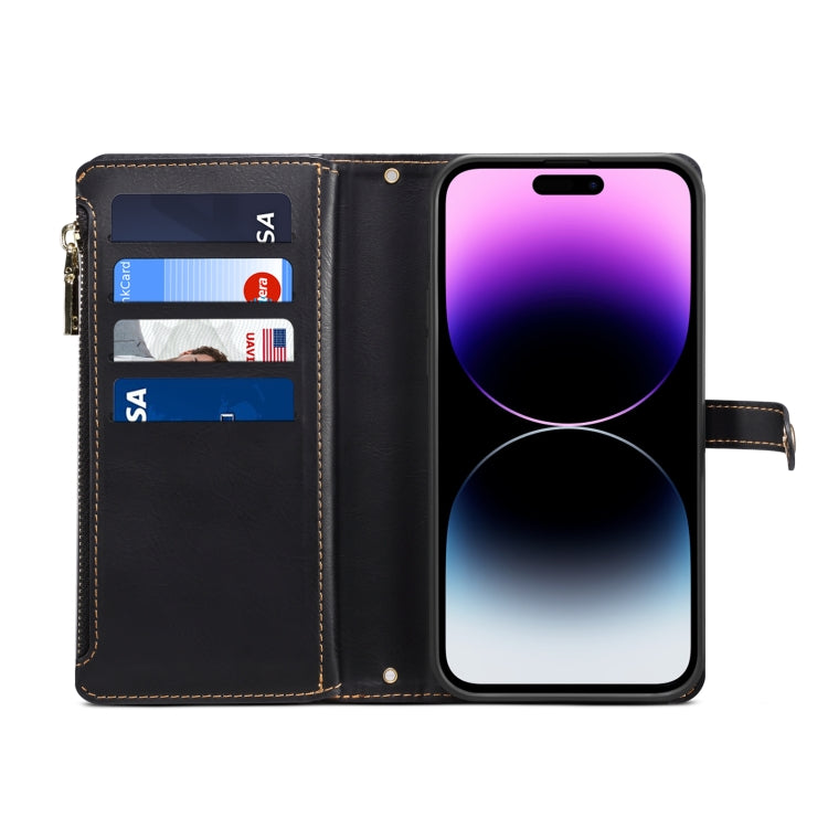 For Motorola Edge 50 Fusion ESEBLE Star Series Lanyard Zipper Wallet RFID Leather Case(Black) - Motorola Cases by ESEBLE | Online Shopping South Africa | PMC TechLife | Buy Now Pay Later Mobicred