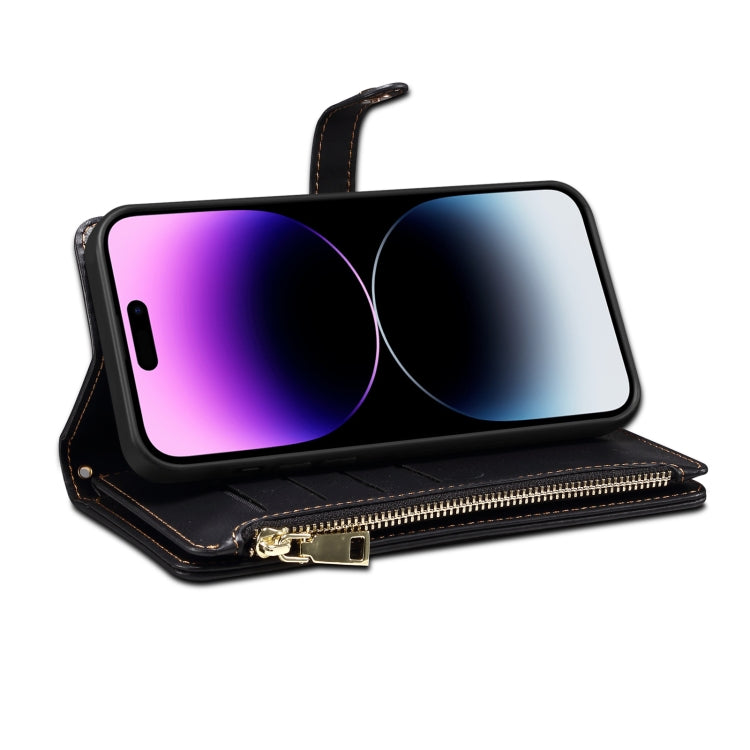 For Motorola Edge 50 Fusion ESEBLE Star Series Lanyard Zipper Wallet RFID Leather Case(Black) - Motorola Cases by ESEBLE | Online Shopping South Africa | PMC TechLife | Buy Now Pay Later Mobicred
