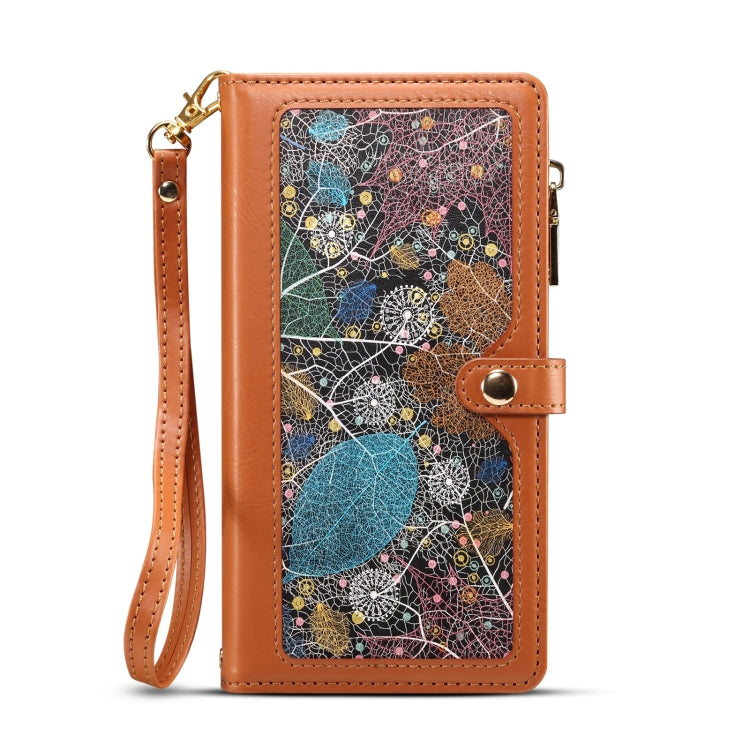 For Motorola Moto E14 ESEBLE Star Series Lanyard Zipper Wallet RFID Leather Case(Brown) - Motorola Cases by ESEBLE | Online Shopping South Africa | PMC TechLife | Buy Now Pay Later Mobicred