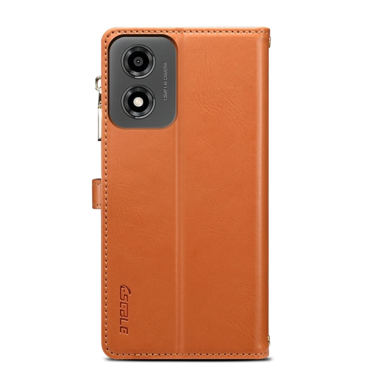 For Motorola Moto E14 ESEBLE Star Series Lanyard Zipper Wallet RFID Leather Case(Brown) - Motorola Cases by ESEBLE | Online Shopping South Africa | PMC TechLife | Buy Now Pay Later Mobicred