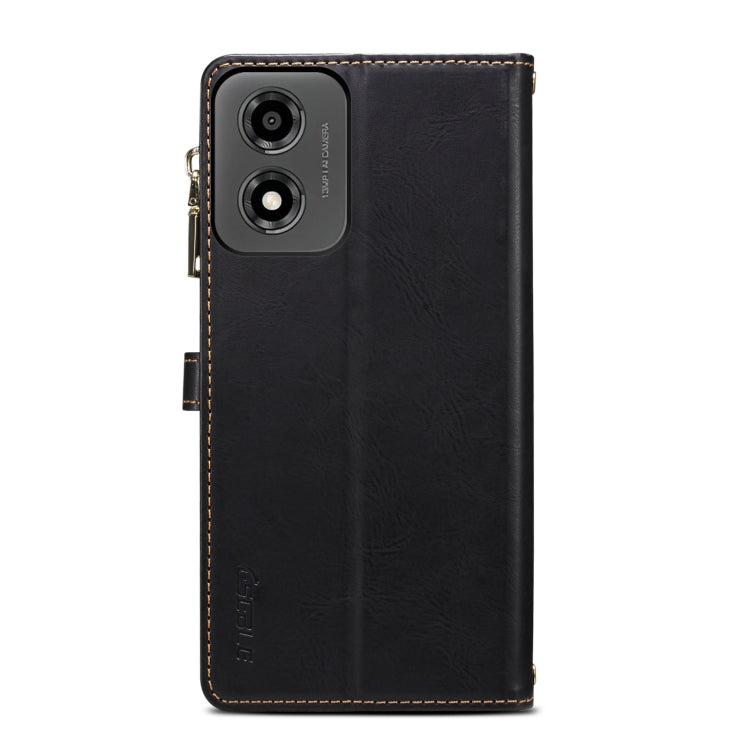 For Motorola Moto E14 ESEBLE Star Series Lanyard Zipper Wallet RFID Leather Case(Black) - Motorola Cases by ESEBLE | Online Shopping South Africa | PMC TechLife | Buy Now Pay Later Mobicred