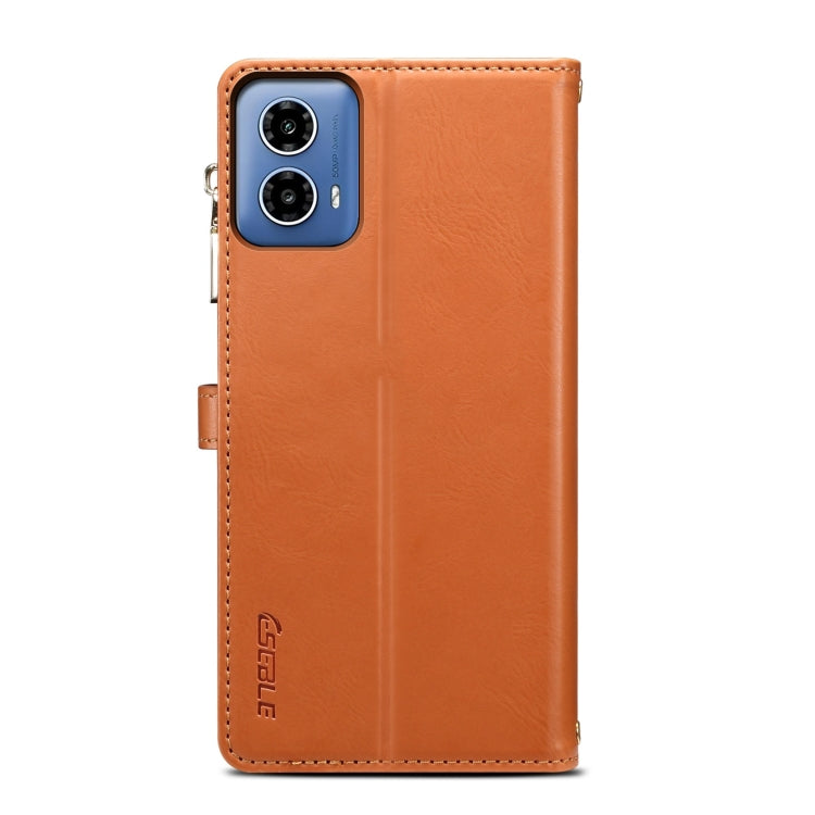 For Motorola Moto G85 ESEBLE Star Series Lanyard Zipper Wallet RFID Leather Case(Brown) - Motorola Cases by ESEBLE | Online Shopping South Africa | PMC TechLife | Buy Now Pay Later Mobicred