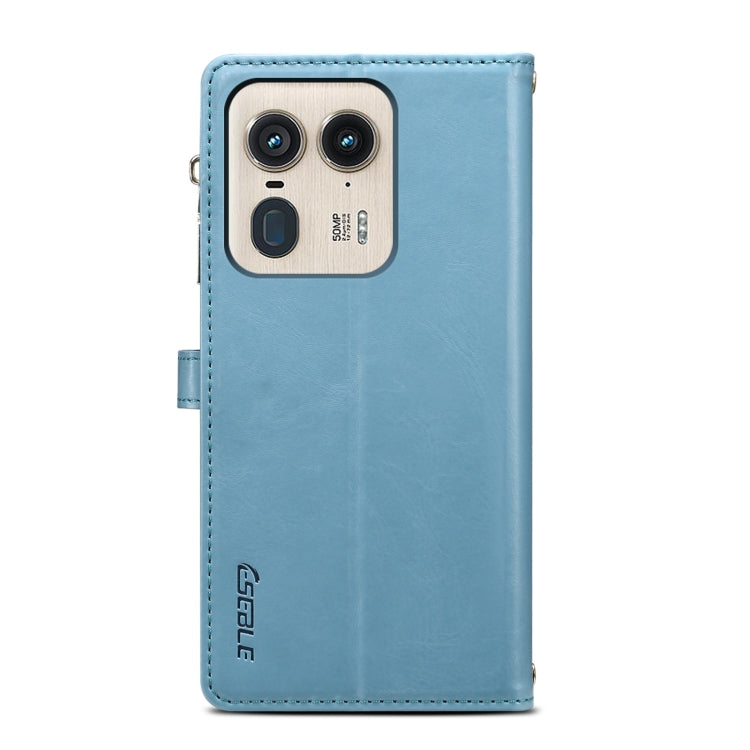 For Motorola Edge 50 Ultra ESEBLE Star Series Lanyard Zipper Wallet RFID Leather Case(Blue) - Motorola Cases by ESEBLE | Online Shopping South Africa | PMC TechLife | Buy Now Pay Later Mobicred