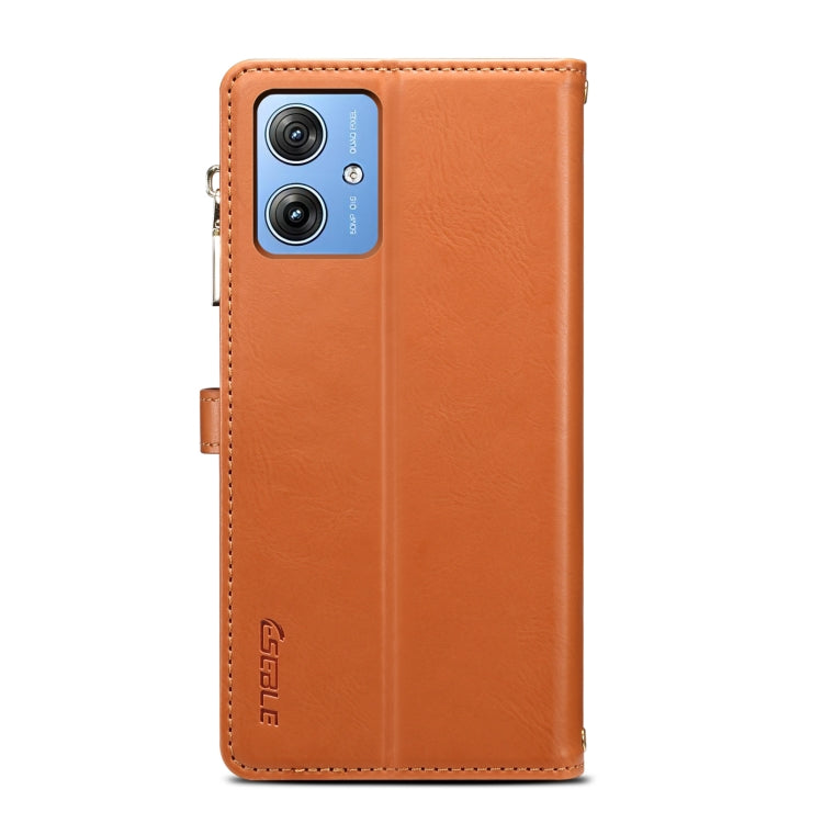 For Motorola Moto G64 5G Global ESEBLE Star Series Lanyard Zipper Wallet RFID Leather Case(Brown) - Motorola Cases by ESEBLE | Online Shopping South Africa | PMC TechLife | Buy Now Pay Later Mobicred