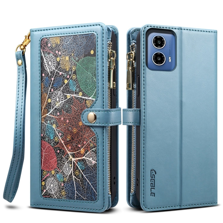 For Motorola Moto G34 5G / G45 5G ESEBLE Star Series Lanyard Zipper Wallet RFID Leather Case(Blue) - Motorola Cases by ESEBLE | Online Shopping South Africa | PMC TechLife | Buy Now Pay Later Mobicred