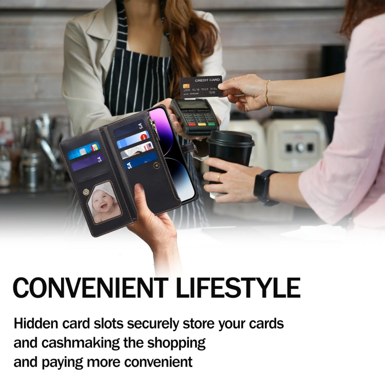 For Motorola Moto G75 5G ESEBLE Star Series Lanyard Zipper Wallet RFID Leather Case(Black) - free shipping - PMC TechLife - Order now!