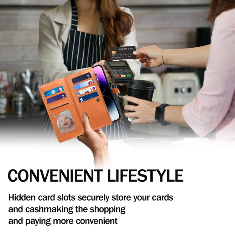 For Motorola Moto G35 ESEBLE Star Series Lanyard Zipper Wallet RFID Leather Case(Brown) - Motorola Cases by ESEBLE | Online Shopping South Africa | PMC TechLife | Buy Now Pay Later Mobicred