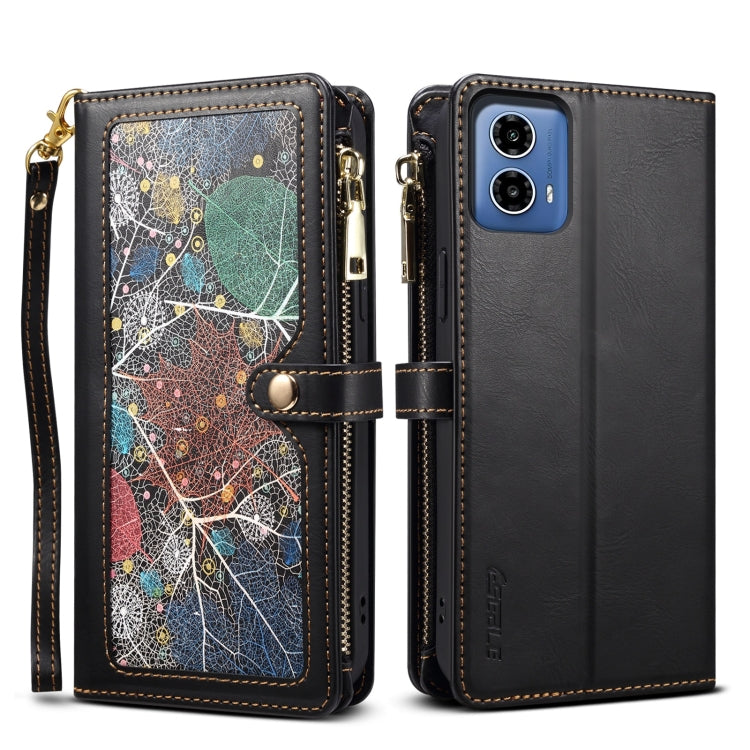 For Motorola Moto G35 ESEBLE Star Series Lanyard Zipper Wallet RFID Leather Case(Black) - Motorola Cases by ESEBLE | Online Shopping South Africa | PMC TechLife | Buy Now Pay Later Mobicred