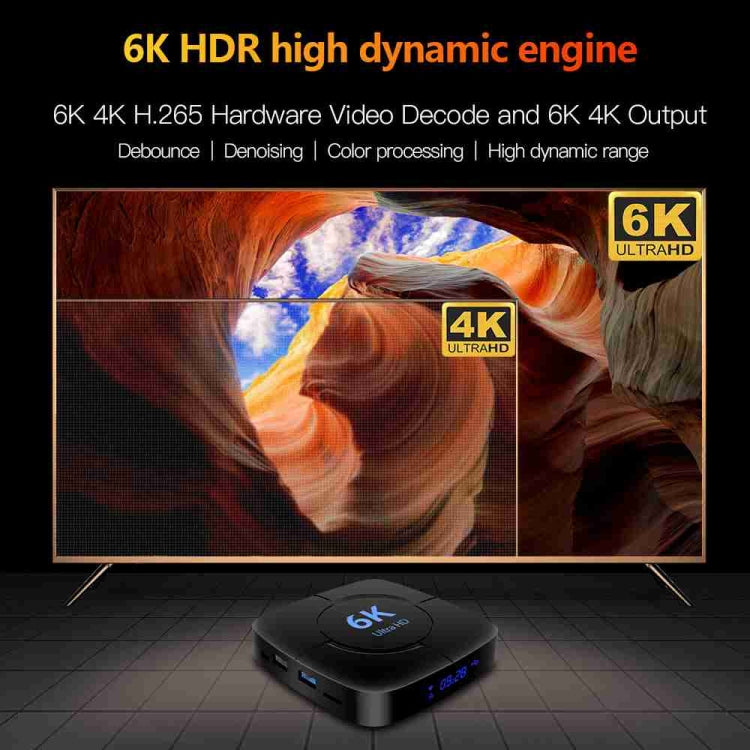 6K Ultra HD Android 12.0 Smart TV Box with Remote Control, 4GB+32GB, Allwinner H616 1.5GHZ Quad-Core(EU Plug) - Others by PMC TechLife | Online Shopping South Africa | PMC TechLife | Buy Now Pay Later Mobicred