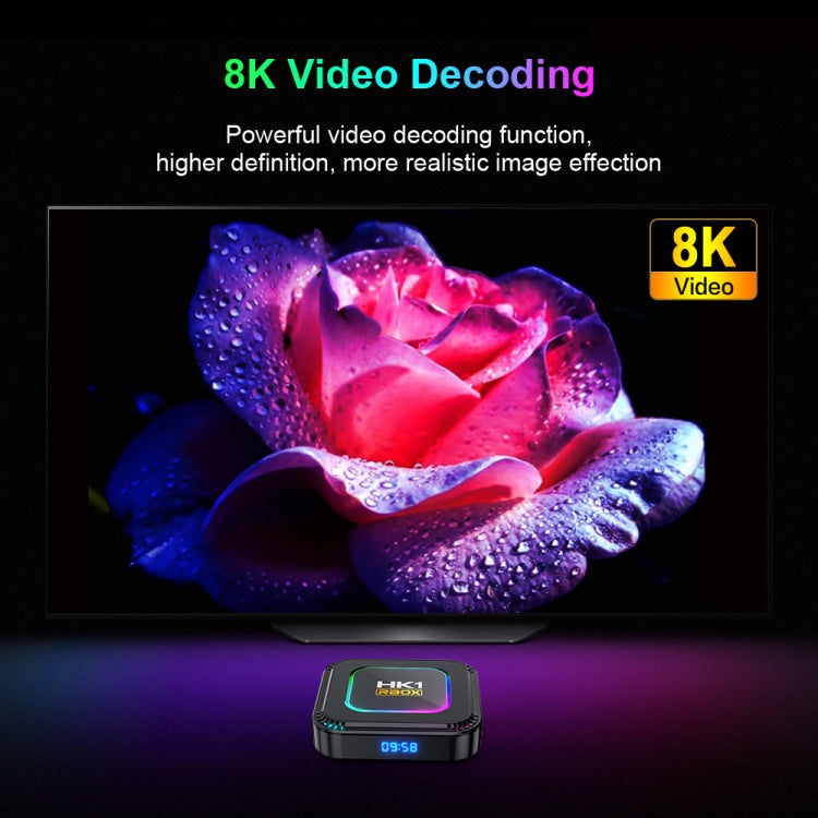 HK1 RBOX K8 8K Android 13.0 Smart TV Box with Remote Control, 4GB+32GB, RK3528 Quad-Core(UK Plug) - Others by PMC TechLife | Online Shopping South Africa | PMC TechLife | Buy Now Pay Later Mobicred