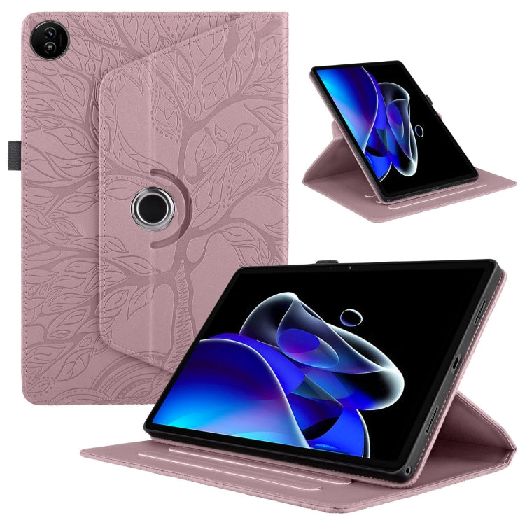 For Realme Pad 2 Tree Life Embossed Rotation Leather Tablet Case(Rose Gold) - Realme by PMC TechLife | Online Shopping South Africa | PMC TechLife | Buy Now Pay Later Mobicred