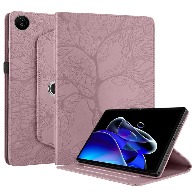 For Realme Pad 2 Tree Life Embossed Rotation Leather Tablet Case(Rose Gold) - Realme by PMC TechLife | Online Shopping South Africa | PMC TechLife | Buy Now Pay Later Mobicred