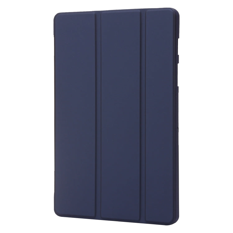 For Samsung Galaxy Tab S10 FE / S9 FE / S9 3-Fold Holder Silicone Leather Tablet Case(Dark Blue) - free shipping - PMC Jewellery - Order now!