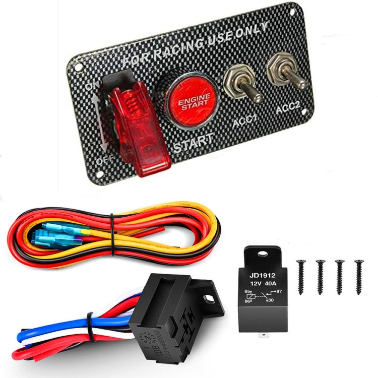 4 in 1 12V Car Racing Ignition Switch Panel with Switch & Engine Start Button & Relay Wiring Harness - Car Switches by PMC TechLife | Online Shopping South Africa | PMC TechLife | Buy Now Pay Later Mobicred