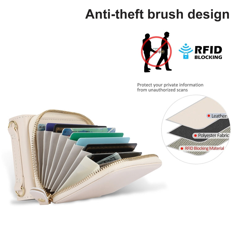 For Motorola Razr 40 Long and Short Lanyard Zipper Card Slot Foldable Phone Case(Beige) - free shipping - PMC TechLife - Order now!