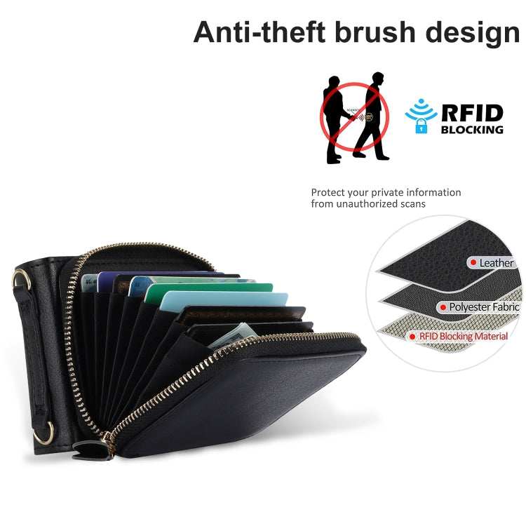 For Motorola Razr 40 Long and Short Lanyard Zipper Card Slot Foldable Phone Case(Black) - Motorola Cases by PMC TechLife | Online Shopping South Africa | PMC TechLife | Buy Now Pay Later Mobicred