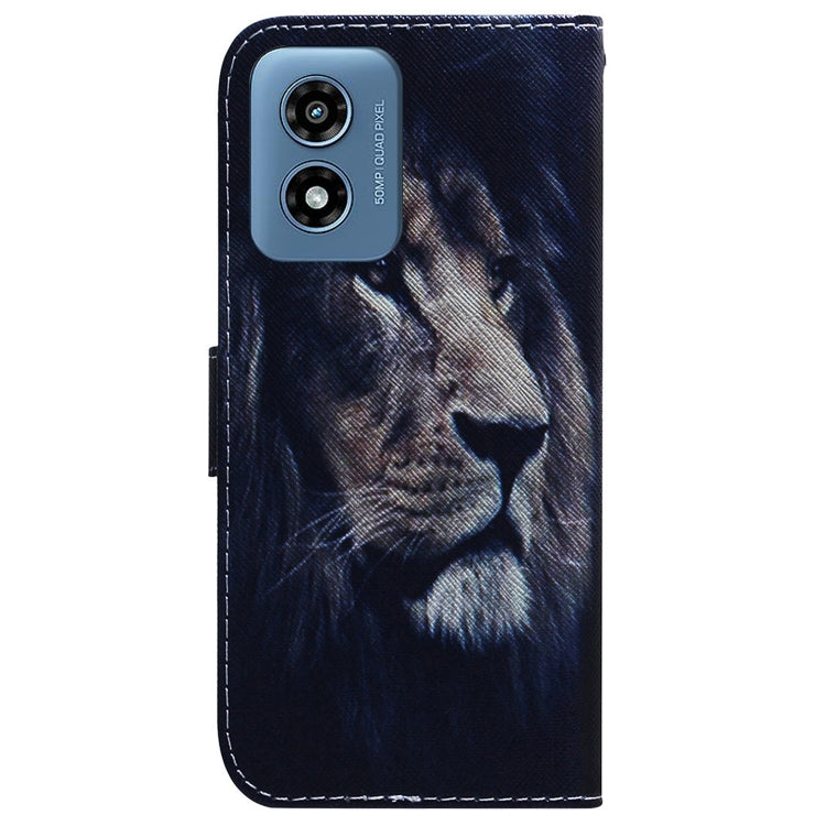 For Motorola Moto G Play 4G 2024 Coloured Drawing Flip Leather Phone Case(Lion) - free shipping - PMC Jewellery - Order now!