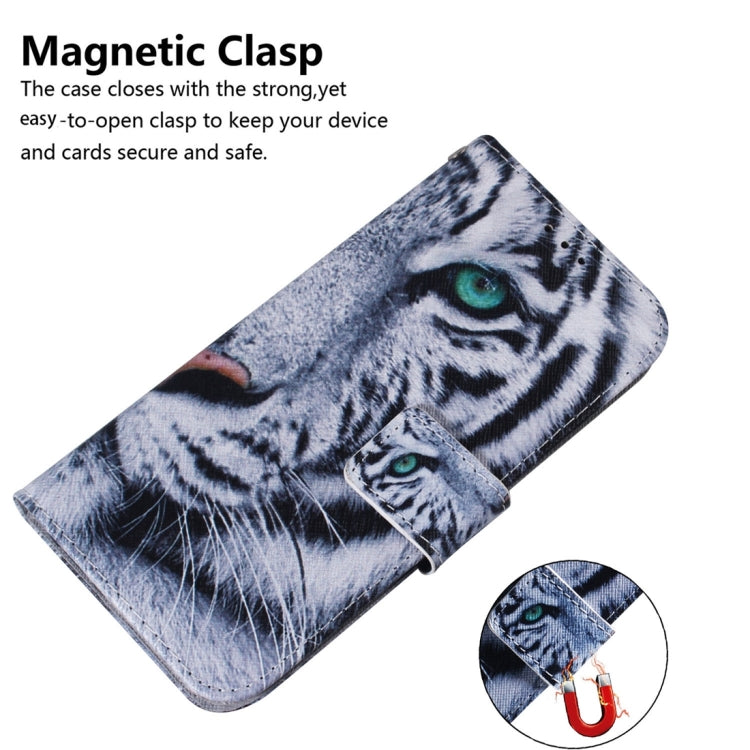 For Motorola Edge 2024 Coloured Drawing Flip Leather Phone Case(Tiger) - Motorola Cases by PMC Jewellery | Online Shopping South Africa | PMC Jewellery | Buy Now Pay Later Mobicred