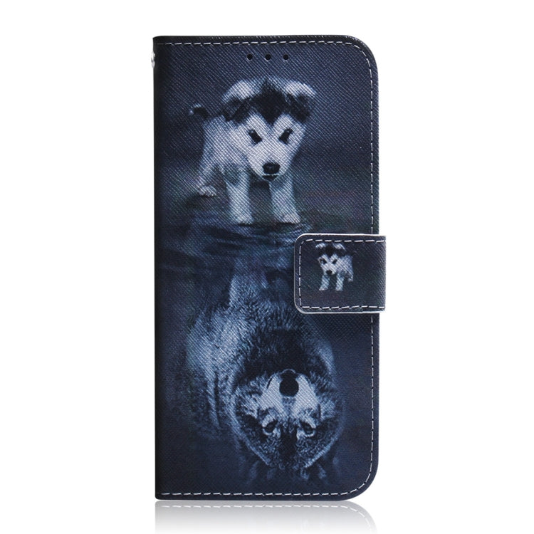 For Motorola Edge 2024 Coloured Drawing Flip Leather Phone Case(Wolf and Dog) - Motorola Cases by PMC Jewellery | Online Shopping South Africa | PMC Jewellery | Buy Now Pay Later Mobicred