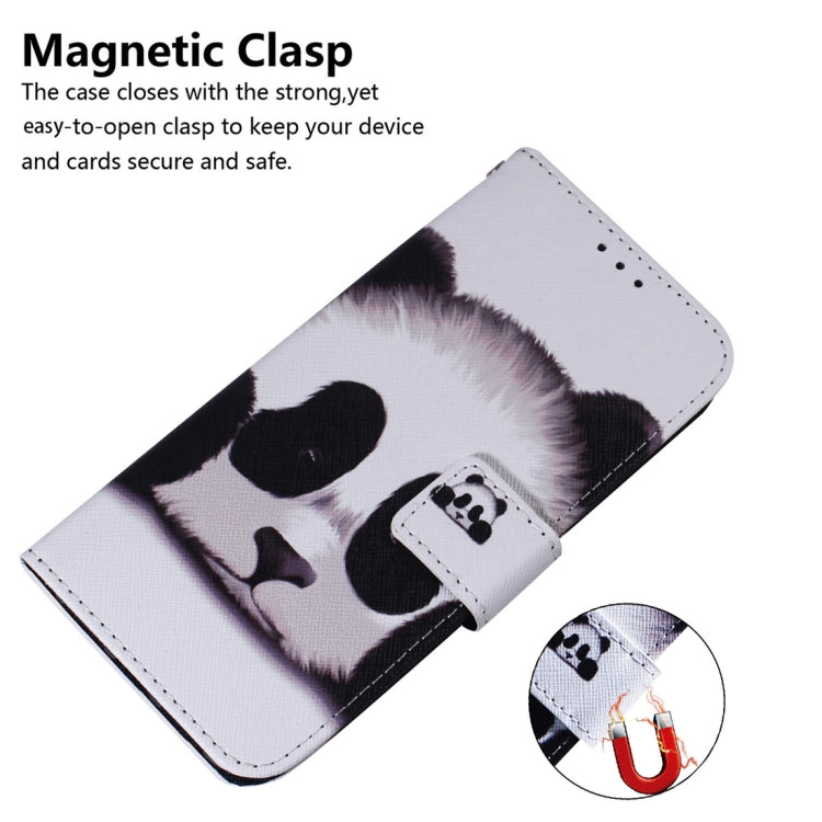 For Motorola Edge 2024 Coloured Drawing Flip Leather Phone Case(Panda) - Motorola Cases by PMC Jewellery | Online Shopping South Africa | PMC Jewellery | Buy Now Pay Later Mobicred