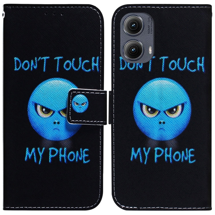 For Motorola Edge 2024 Coloured Drawing Flip Leather Phone Case(Anger) - Motorola Cases by PMC Jewellery | Online Shopping South Africa | PMC Jewellery | Buy Now Pay Later Mobicred