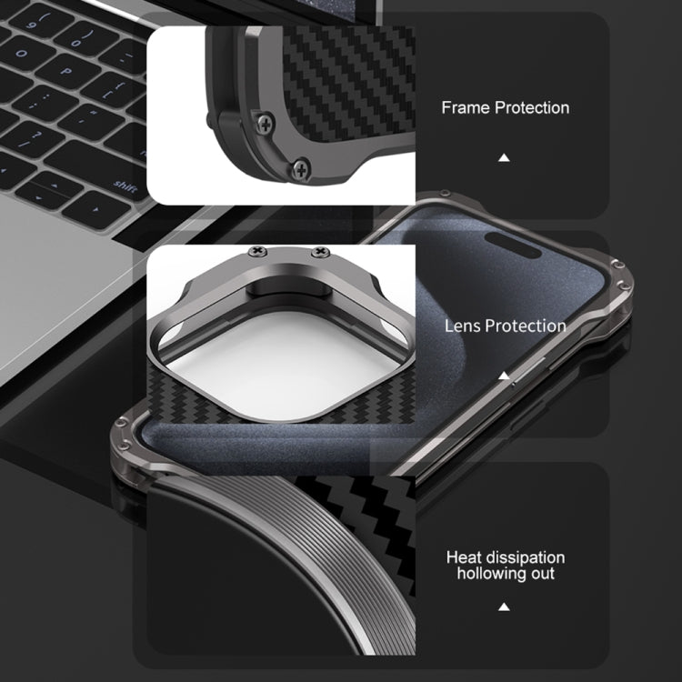 For iPhone 16 Plus R-JUST RJ51 Hollow MagSafe Magnetic Metal Phone Case(Space Grey) - free shipping - PMC Jewellery - Order now!