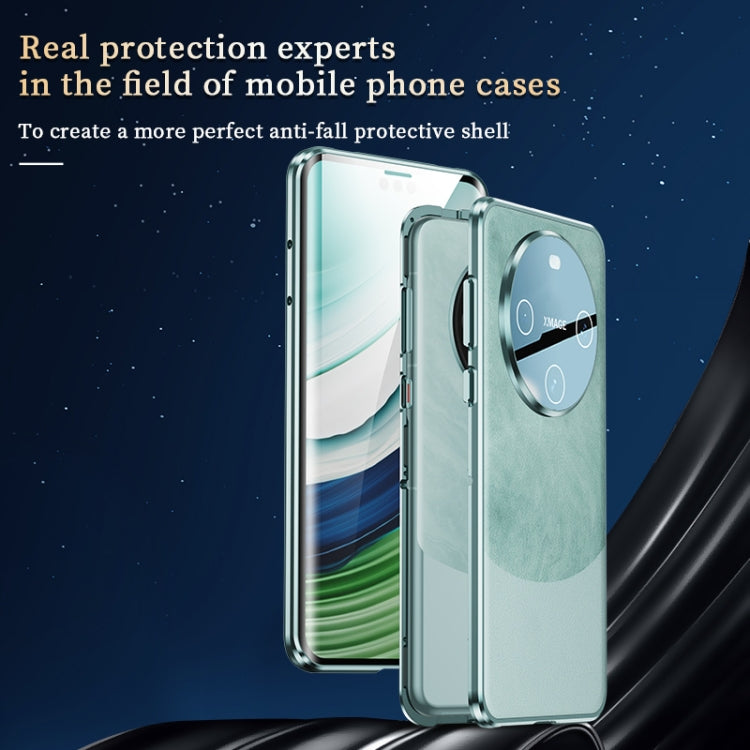 For Huawei Mate 60 Pro+ Double-sided Plain Leather Glass Phone Case(Purple) - Huawei Cases by PMC TechLife | Online Shopping South Africa | PMC TechLife | Buy Now Pay Later Mobicred