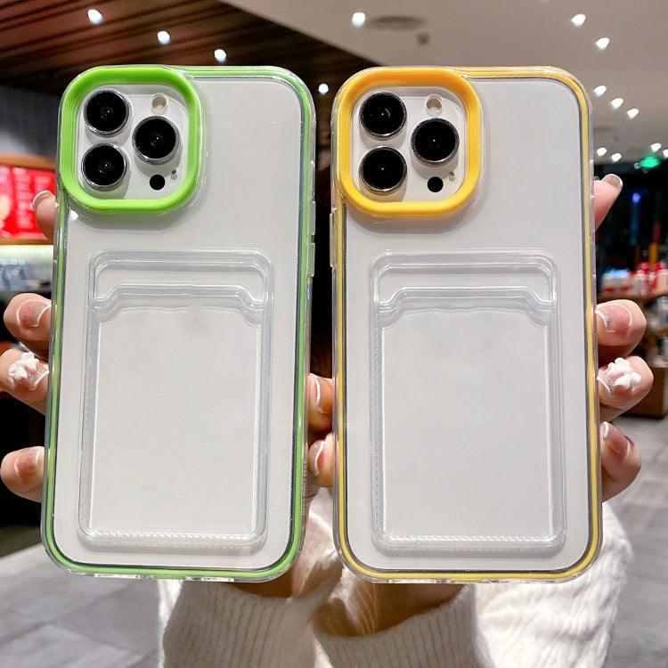 For iPhone 15 360 Clear PC Hybrid  TPU Phone Case with Card Slot(Pink) - iPhone 15 Cases by PMC TechLife | Online Shopping South Africa | PMC TechLife | Buy Now Pay Later Mobicred