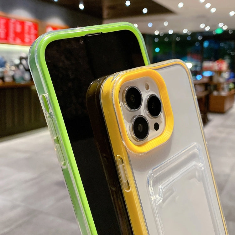 For iPhone 15 360 Clear PC Hybrid  TPU Phone Case with Card Slot(Pink) - iPhone 15 Cases by PMC TechLife | Online Shopping South Africa | PMC TechLife | Buy Now Pay Later Mobicred