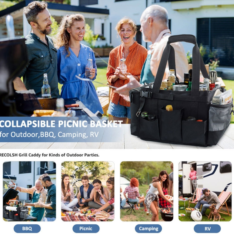 Foldable and Portable Outdoor Car Camping Picnic Storage Bag(Black) - Stowing Tidying by PMC TechLife | Online Shopping South Africa | PMC TechLife | Buy Now Pay Later Mobicred